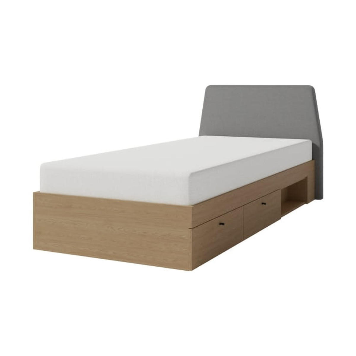 RAHMENBETT – 212 x 107 cm – ALESSIO System – Alteiche - Eichefarben, Holzwerkstoff - hi-markt