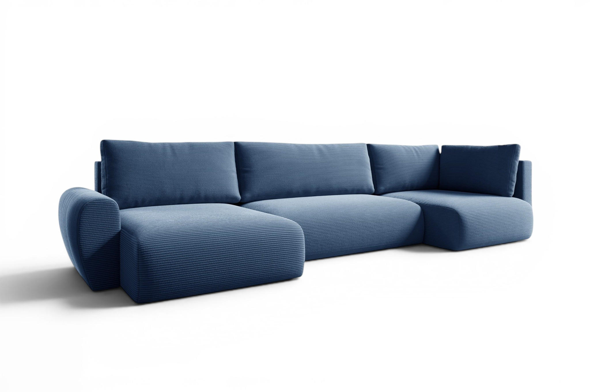 WOHNLANDSCHAFT Galan Mit Schlaffunktion - Blau, Holzwerkstoff/Textil (385/70/153cm) - Fun Möbel