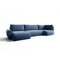 WOHNLANDSCHAFT Galan Mit Schlaffunktion - Blau, Holzwerkstoff/Textil (385/70/153cm) - Fun Möbel