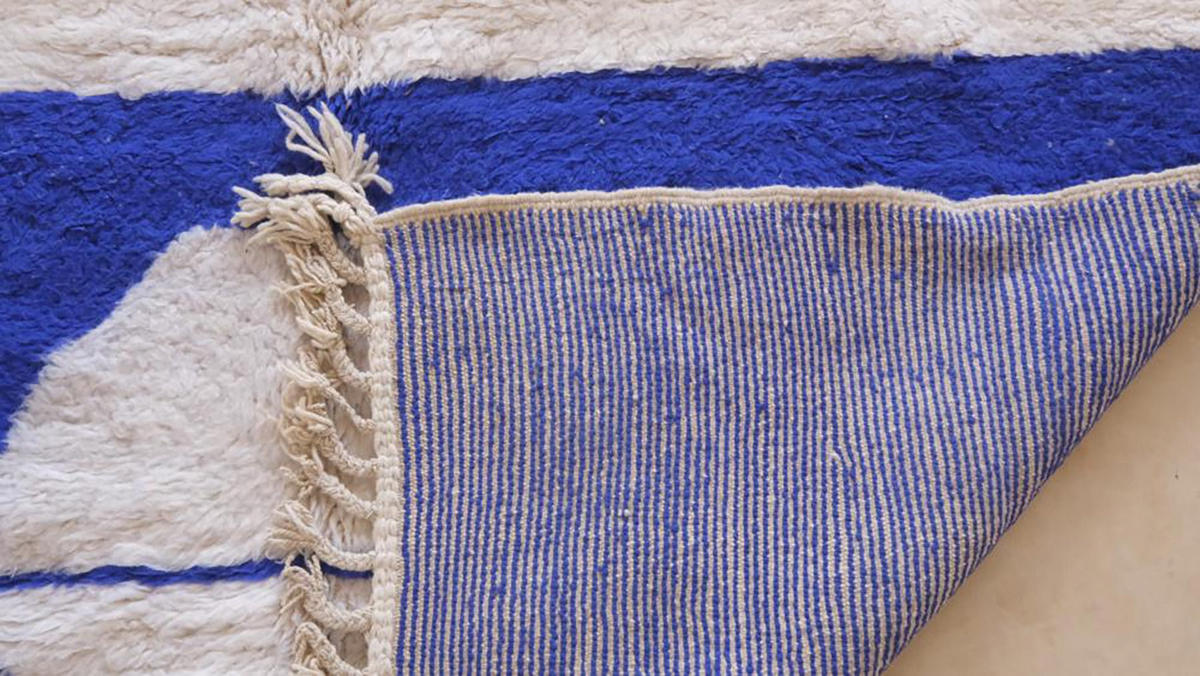 BERBERTEPPICH aus reiner Wolle 220x 279 cm - Blau, Naturmaterialien (220/279cm) - AFK Living