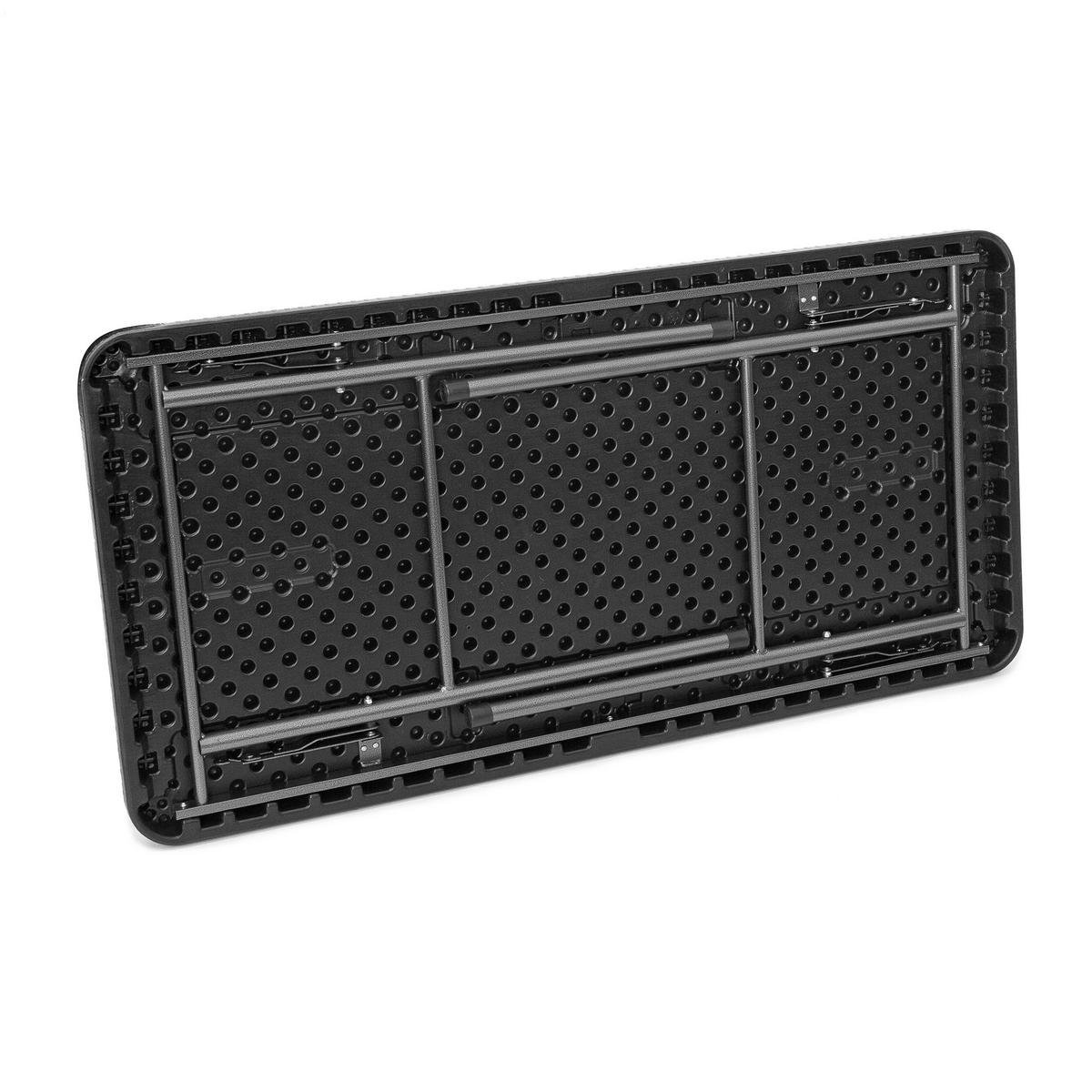 GARTENTISCH - Schwarz, Kunststoff/Metall (61.5/122/74cm) - Relaxdays