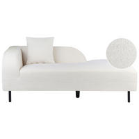 CHAISELONGUE Bouclé weiß linksseitig Le Crau - Weiß, Textil (170/65/84cm) - Beliani