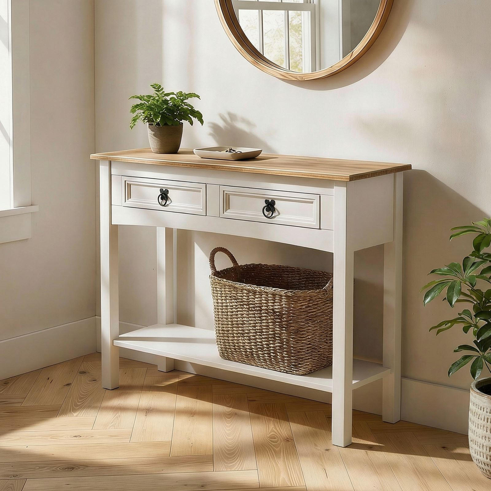 KONSOLENTISCH CAMPO - Weiß/Braun, Holz (32/88/73cm) - CARO-Möbel