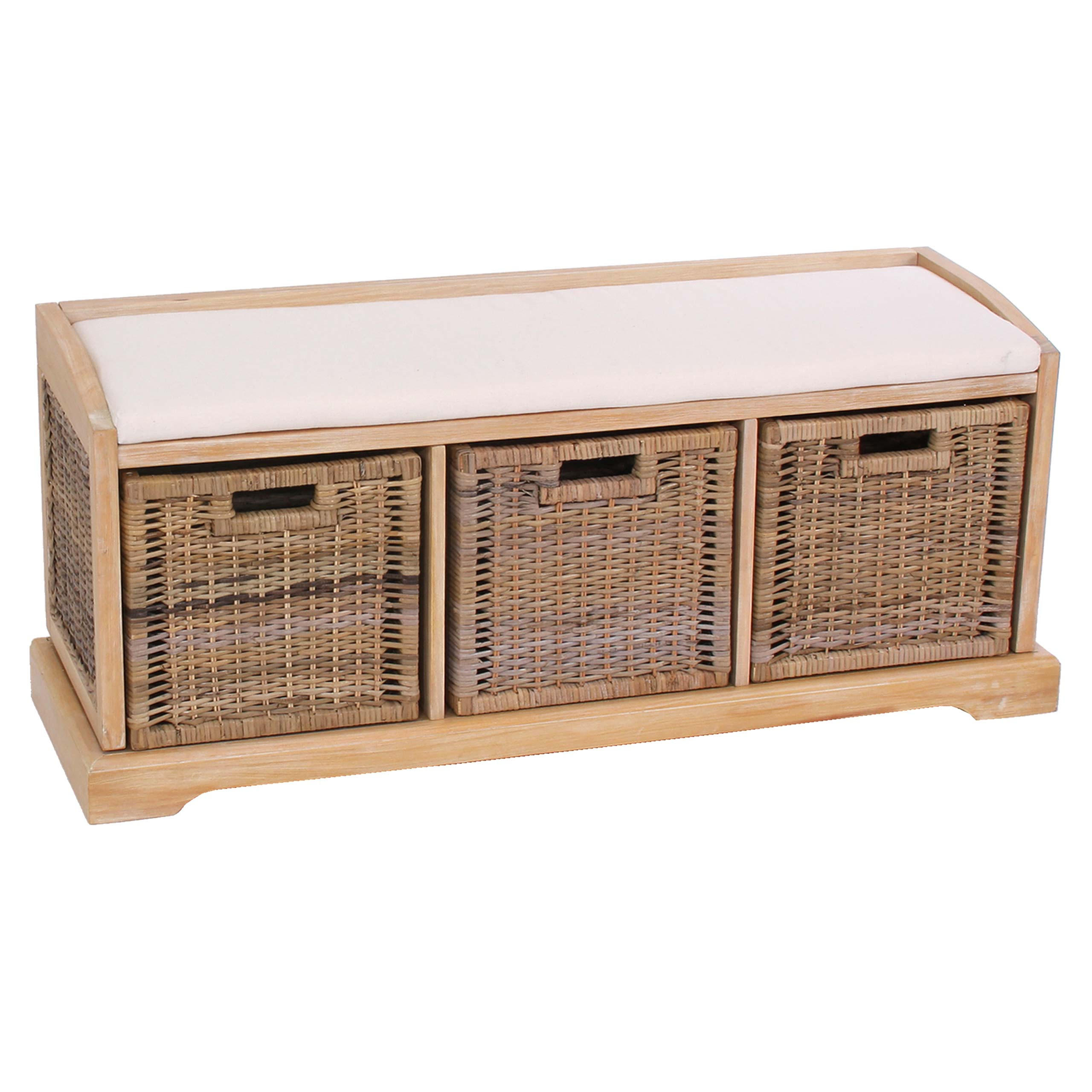SITZBANK Beige - Beige, Holz (112/46/37cm) - MCW