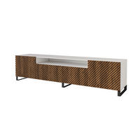 LOWBOARD ZENO-S 200x53x41 cm - Weiß / Katania - Eiche Wotan/Schwarz, Holzwerkstoff (200/53/41cm) - ALTDECOR