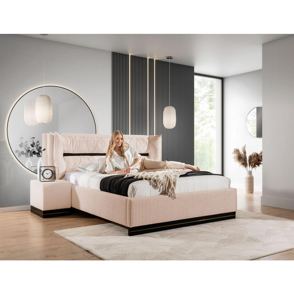 Thumbnail - Fun Möbel Polsterbett, Rosa, Textil, 180x200 cm, Schlafzimmer, Betten, Polsterbetten