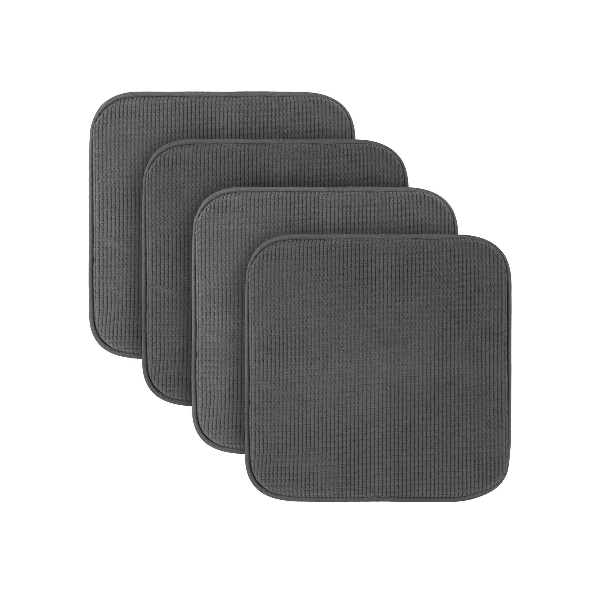 SITZKISSEN 38x38 cm Anthrazit 4er-Pack - Anthrazit, Kunststoff (38/38cm)