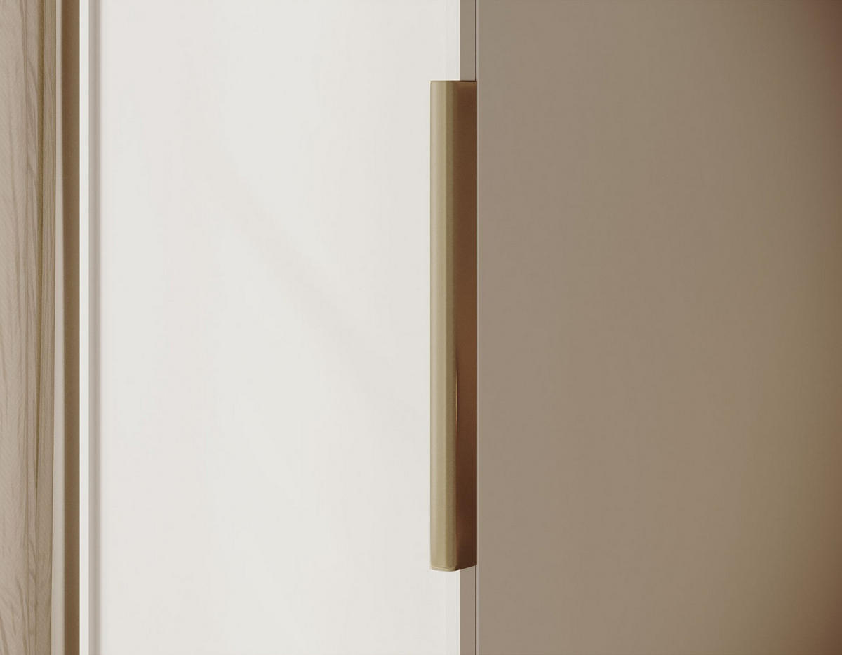 KLEIDERSCHRANK Frame Greige 50 cm - Taupe/Goldfarben, Holzwerkstoff/Metall (50/200.5/57cm) - Selsey
