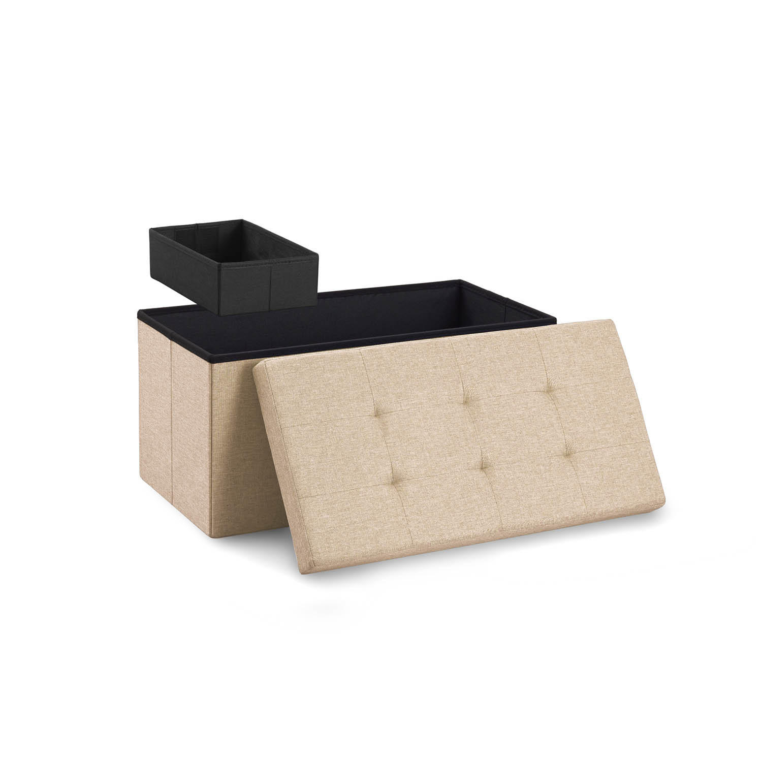 SITZBANK 76/38/38 cm + extra Box, Beige - Beige, Kunststoff (38/38/76cm) - Blumtal