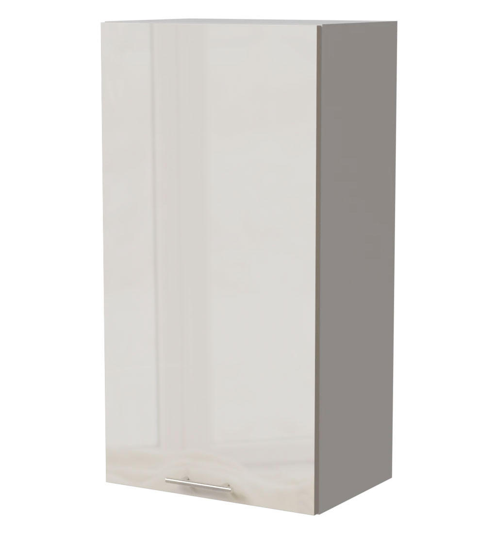 HÄNGESCHRANK Brerra W4/50 Weiß / RAL 9001 creme Hochglanz 50 / 32,5 / 96cm - Creme/Weiß, Holz/Holzwerkstoff (50/96/32.5cm) - Feldmann-Wohnen