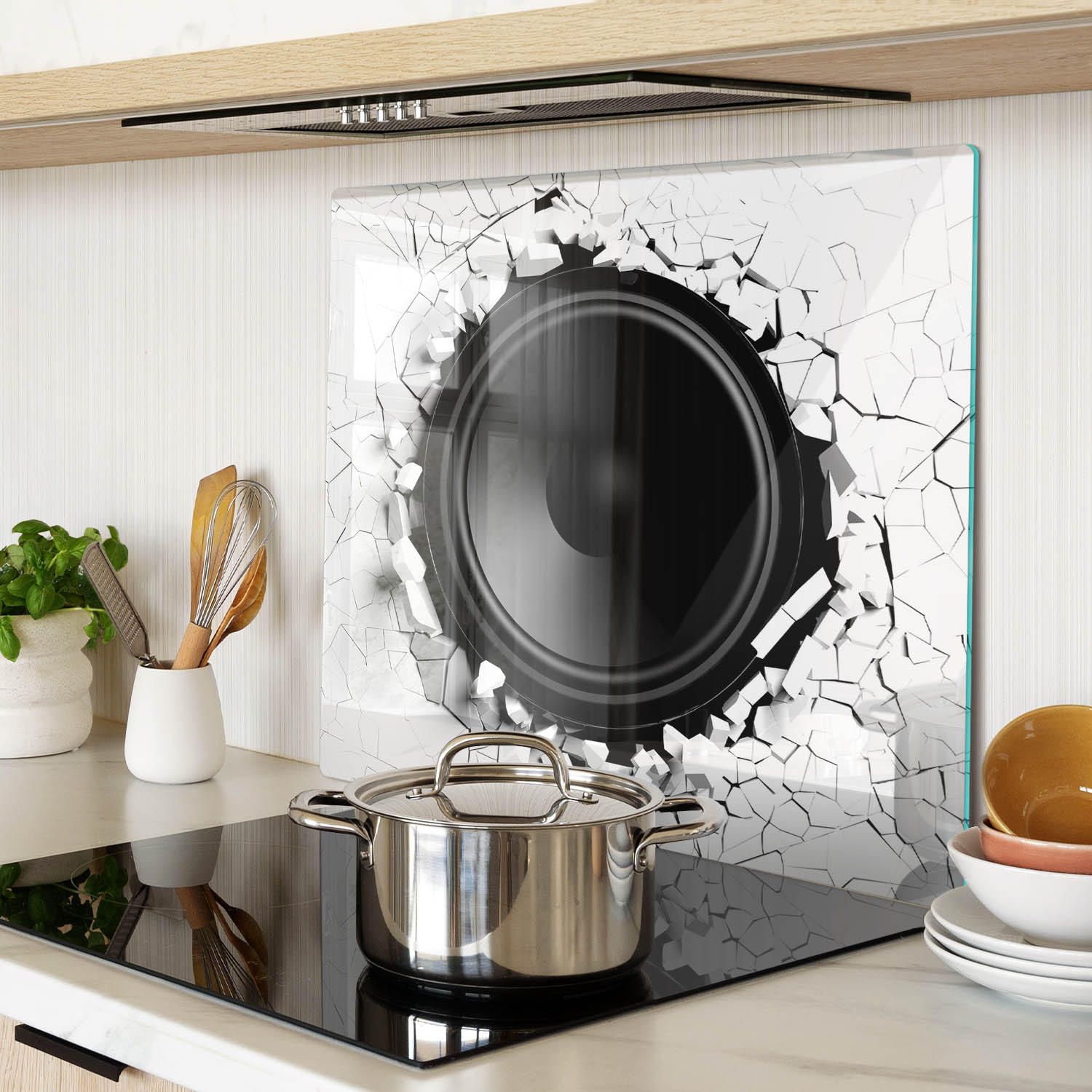 GLASPLATTE 60x52 cm Lautsprecher - Schwarz, Glas (60/0.4/52cm) - TULUP