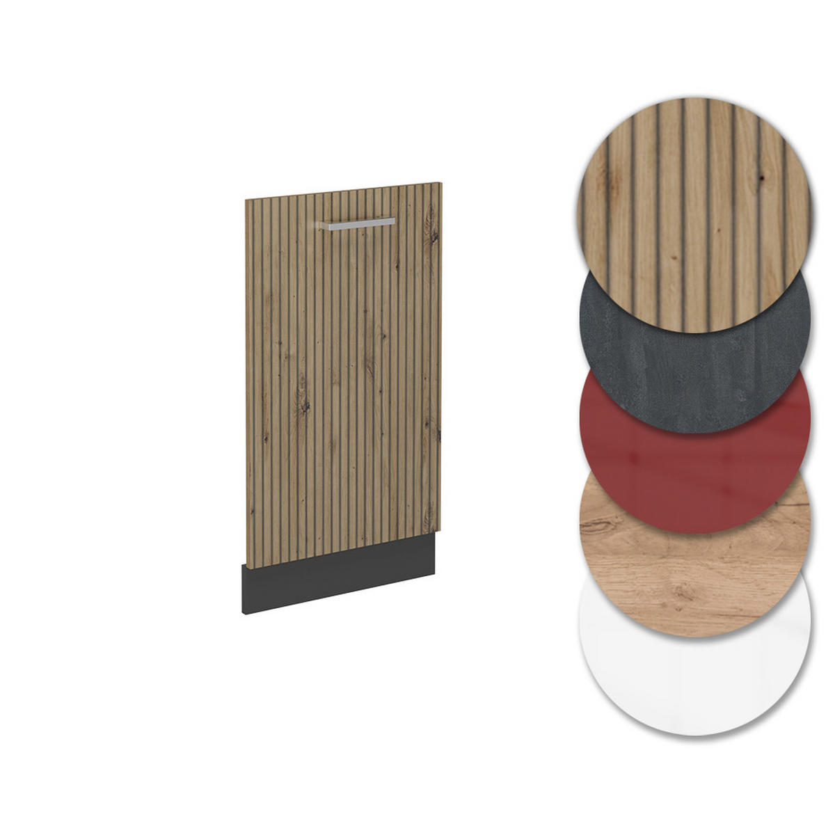 GESCHIRRSPÜLBLENDE R-Line Artisan-Eiche 45 cm ohne Arbeitsplatte - Anthrazit/Eiche Artisan, Holzwerkstoff (45/81.8/1.6cm) - Vicco