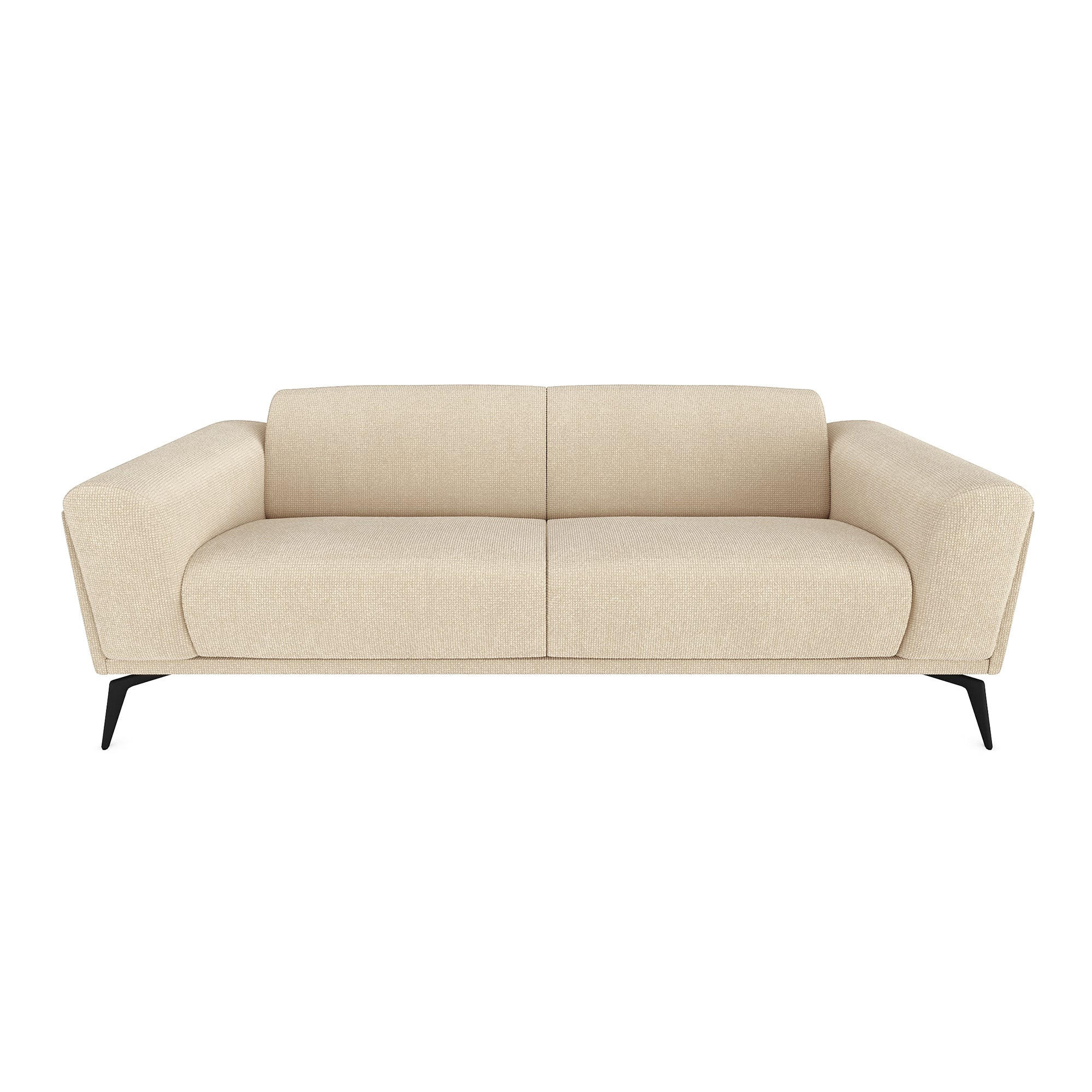 SOFA 3-SITZER Rastergewebe Beige 220cm - Beige, Textil (220/74/90cm) - Sia Home