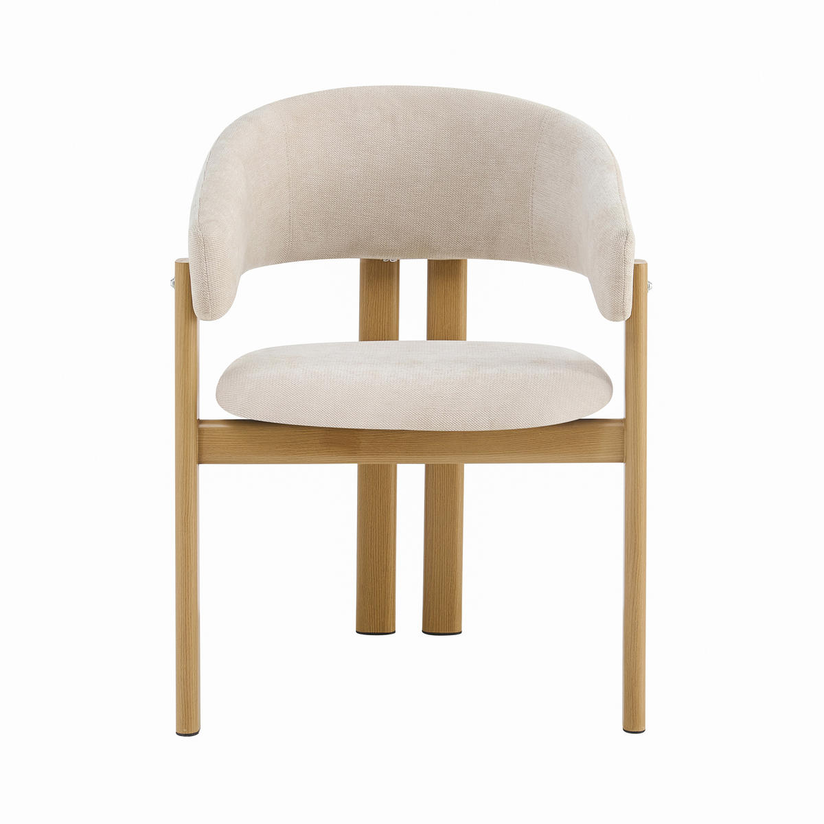 ESSZIMMERSTÜHLE 6er-Set Metall Holzoptik Leinen Natur - Naturfarben, Naturmaterialien (61.5/83/52.5cm) - FLIEKS