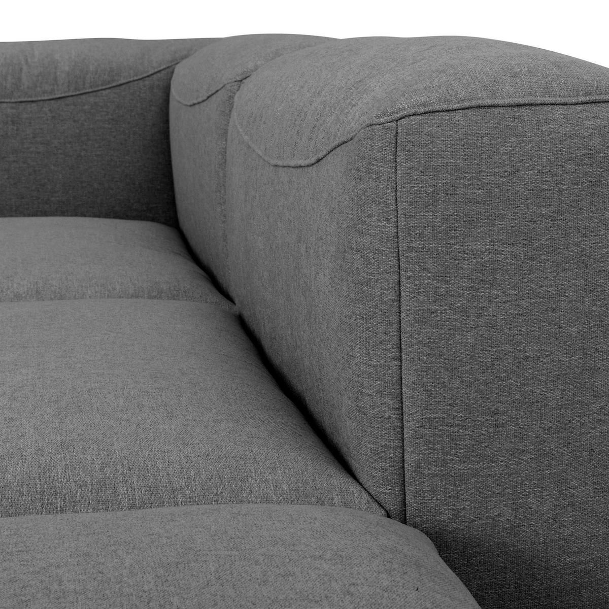 SOFA 2-Sitzer mit Hocker rechts Kattrina Flachgewebe anthrazit - Anthrazit, Kunststoff (100/73/250cm) - 58aufmkessel