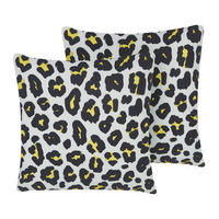 GARTENKISSEN 2er-Set Tierfell-Motiv schwarz/weiß 45/45 cm Karditsa - Multicolor, Textil (45/45cm) - Beliani
