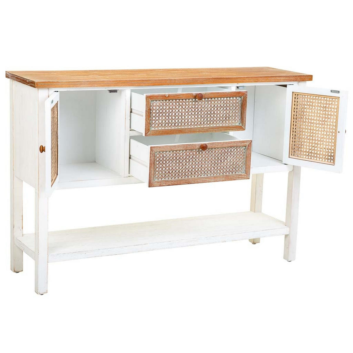 SIDEBOARD aus Holz 122x36x82 cm - Weiß, Holz (122/82/35cm) - Wanderlust