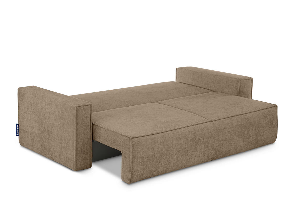 3-SITZER-SOFA NAPI II mit Schlaffunktion, hellbraun - Hellbraun, Textil (228/89/101cm) - KONSIMO®