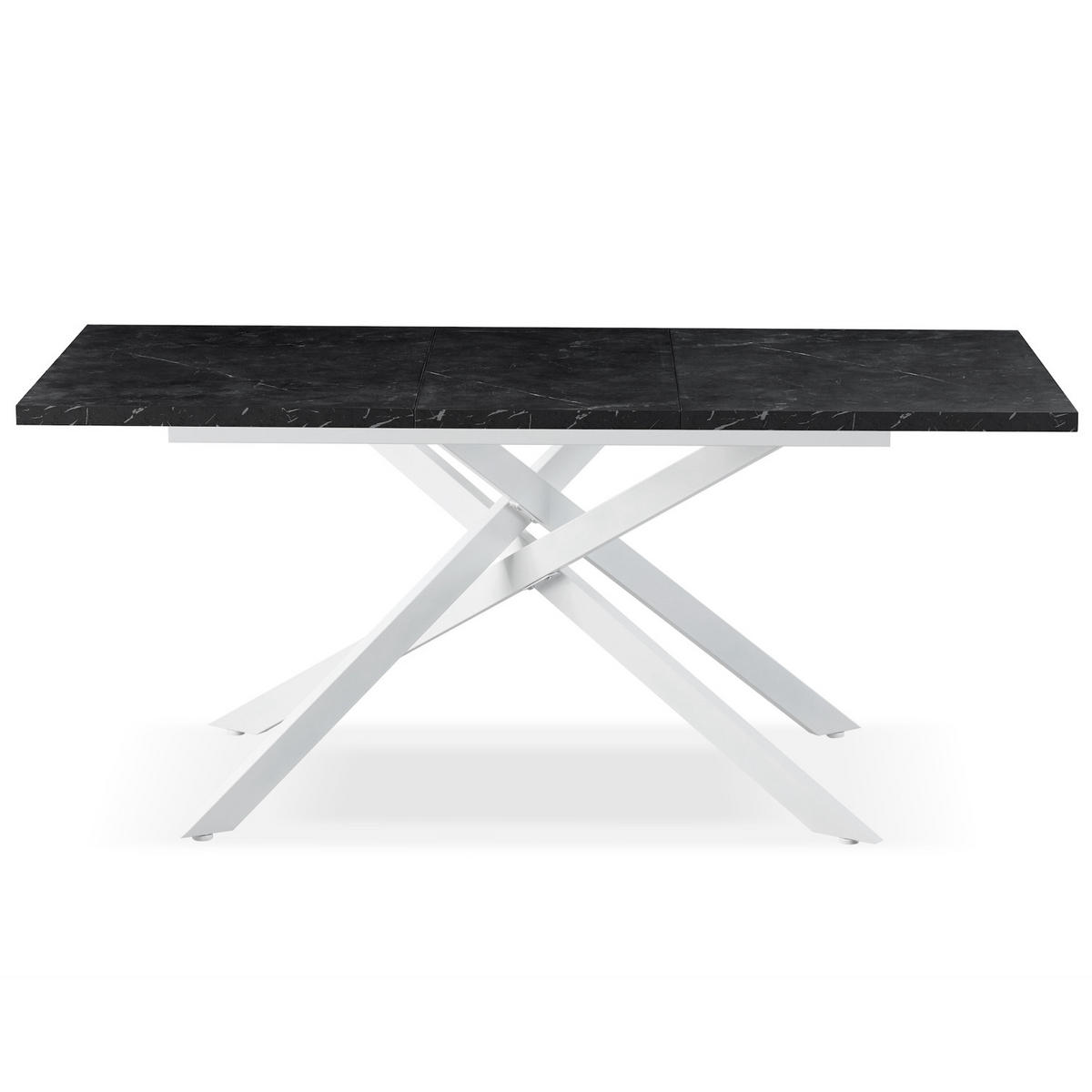 ESSTISCH BEA 120-160/80/76 cm Marmor-Schwarz - Anthrazit/Weiß, Holzwerkstoff/Metall (80/120/76cm) - B&D Home