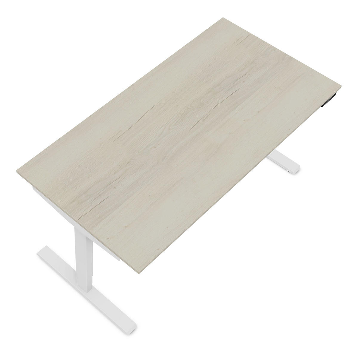 SCHREIBTISCH Elektrisch höhenverstellbarer Schreibtisch Y-Line Eiche Polar Signalweiß 180/80/62-127cm - Eiche Bianco/Weiß, Holzwerkstoff/Metall (80/180/127cm) - ASSMANN