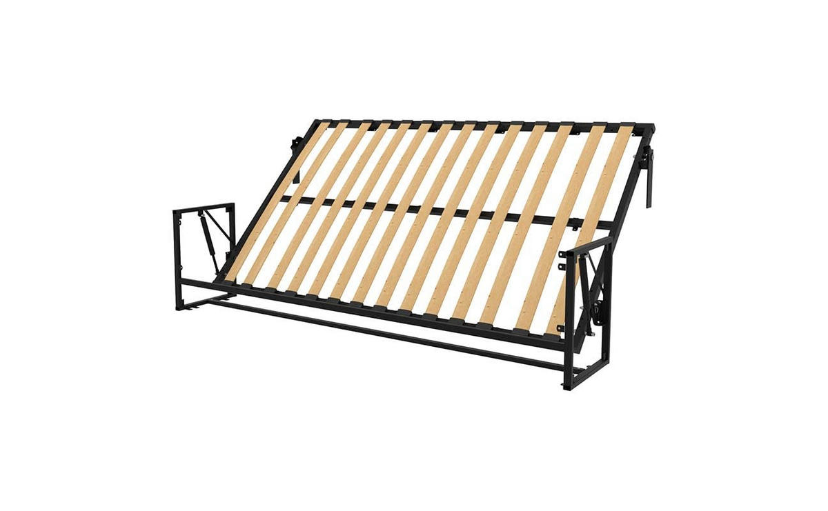 WANDBETT Morphy Classik Modulares SizeFlex- und TypeFlex-System - 200x120 Horizontal - Schwarz, Holz (200/120cm) - WallBedKing
