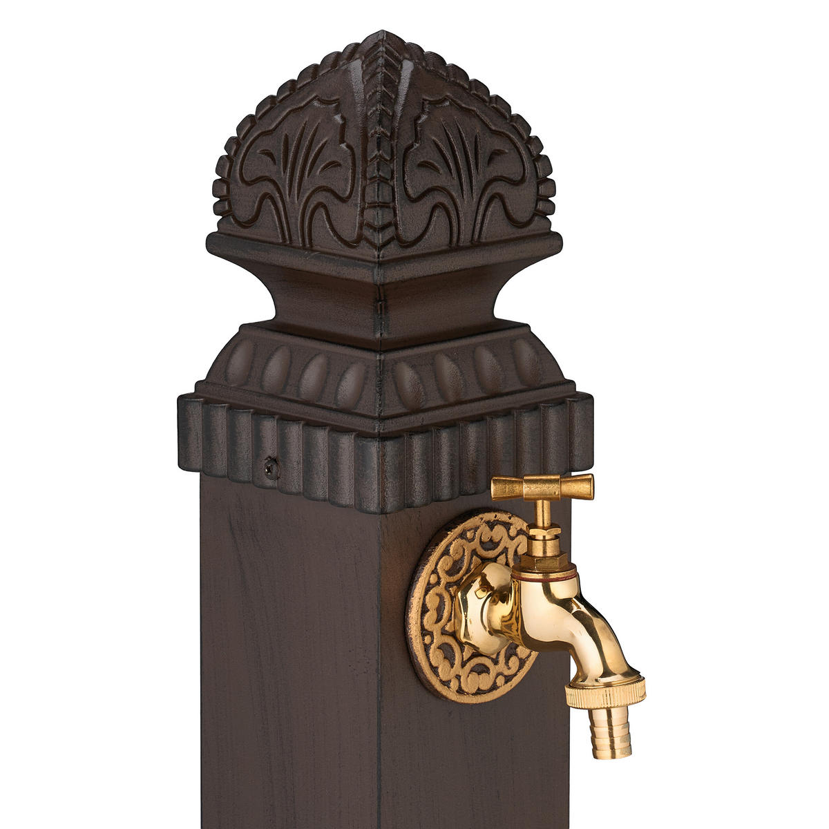 STANDBRUNNEN - Dunkelbraun, Metall (33.5/29/77cm) - Relaxdays