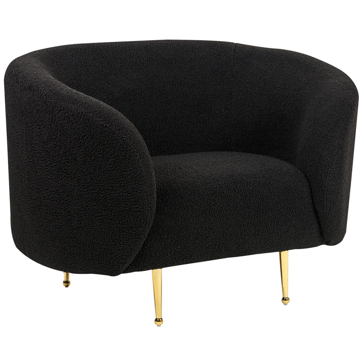 3-SITZER SOFA SET Bouclé Schwarz Loen - Schwarz, Textil (155/79/70cm) - Beliani