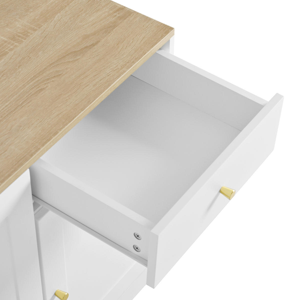 SIDEBOARD Natur Weiß 3 Türen Schublade 120x40x75cm Stauraum - Multicolor, Holzwerkstoff (40/75/120cm) - FLIEKS