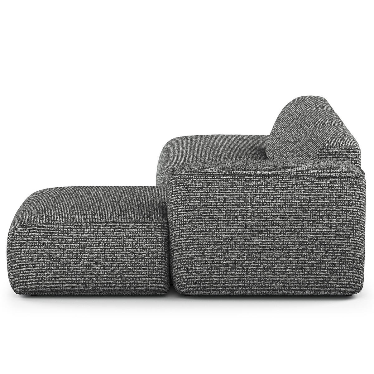 ECKSOFA mit Chaiselongue - Schwarz/Grau, Kunststoff/Textil (290/173cm) - home24