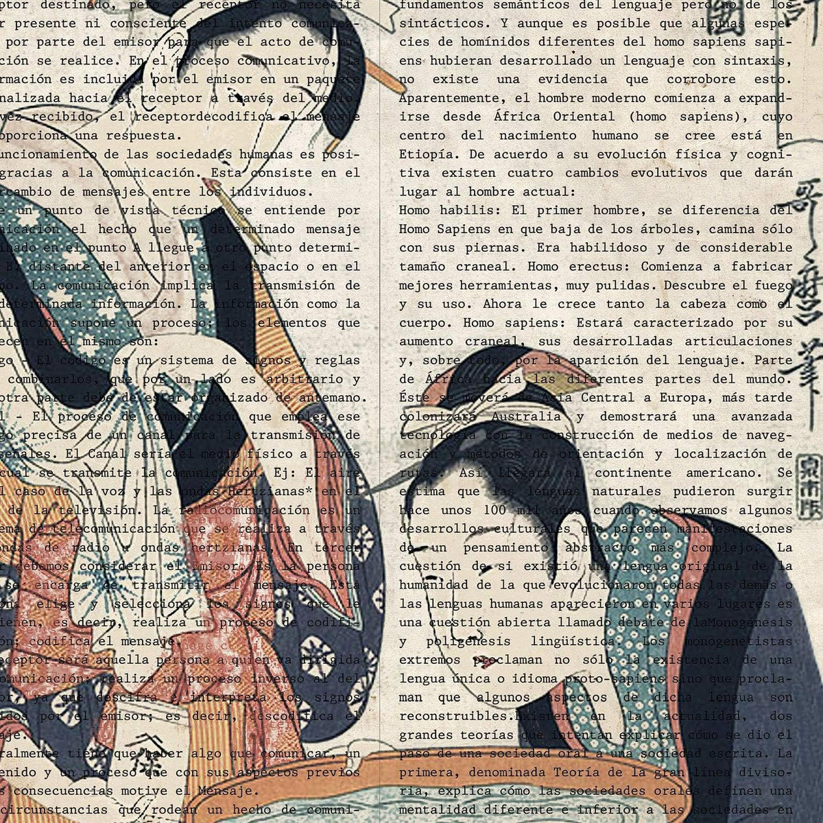 POSTER Set Mit 4 Alte Japan Mit Japanischen Motiven Größe A4 Rahmenlos - Klar, Papier (21/1/29.7cm) - Nacnic