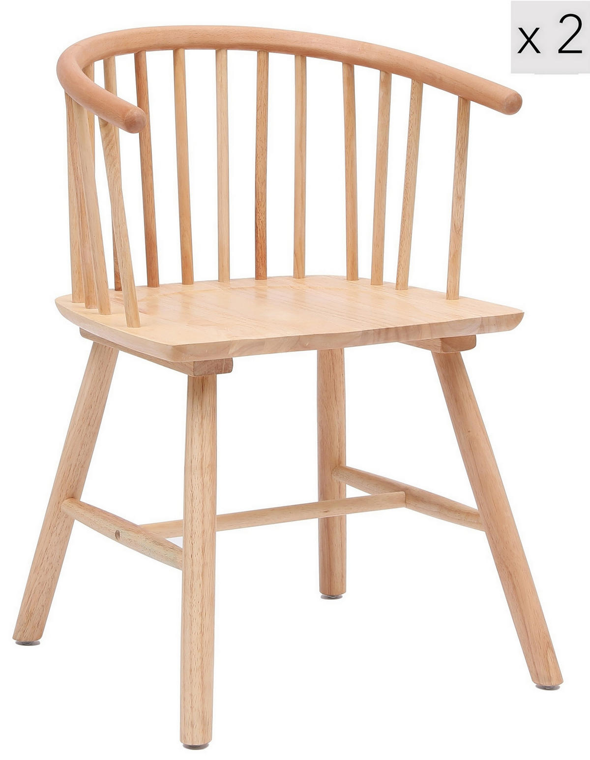 STUHL 2er-Set Holz Braun - Braun, Holz (60/69/51cm) - Nordlys