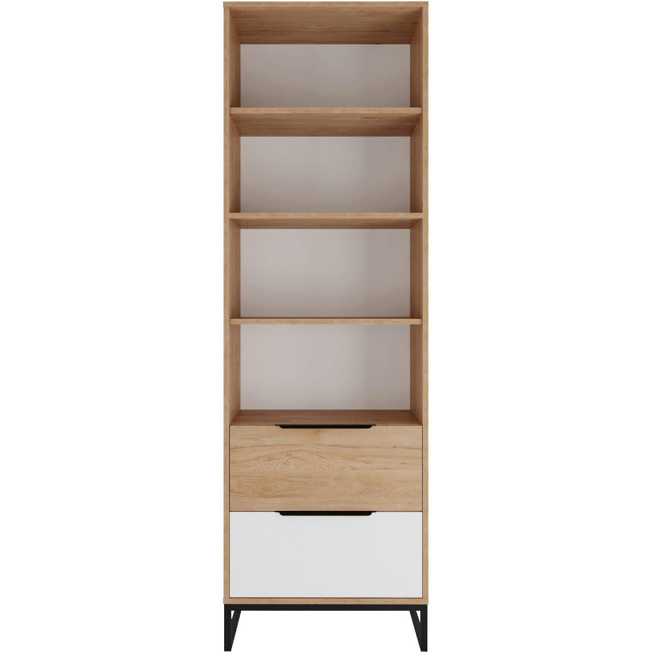 BÜCHERREGAL LANDRE 07 - Schwarz/Weiß, Holzwerkstoff (60/190/40cm)