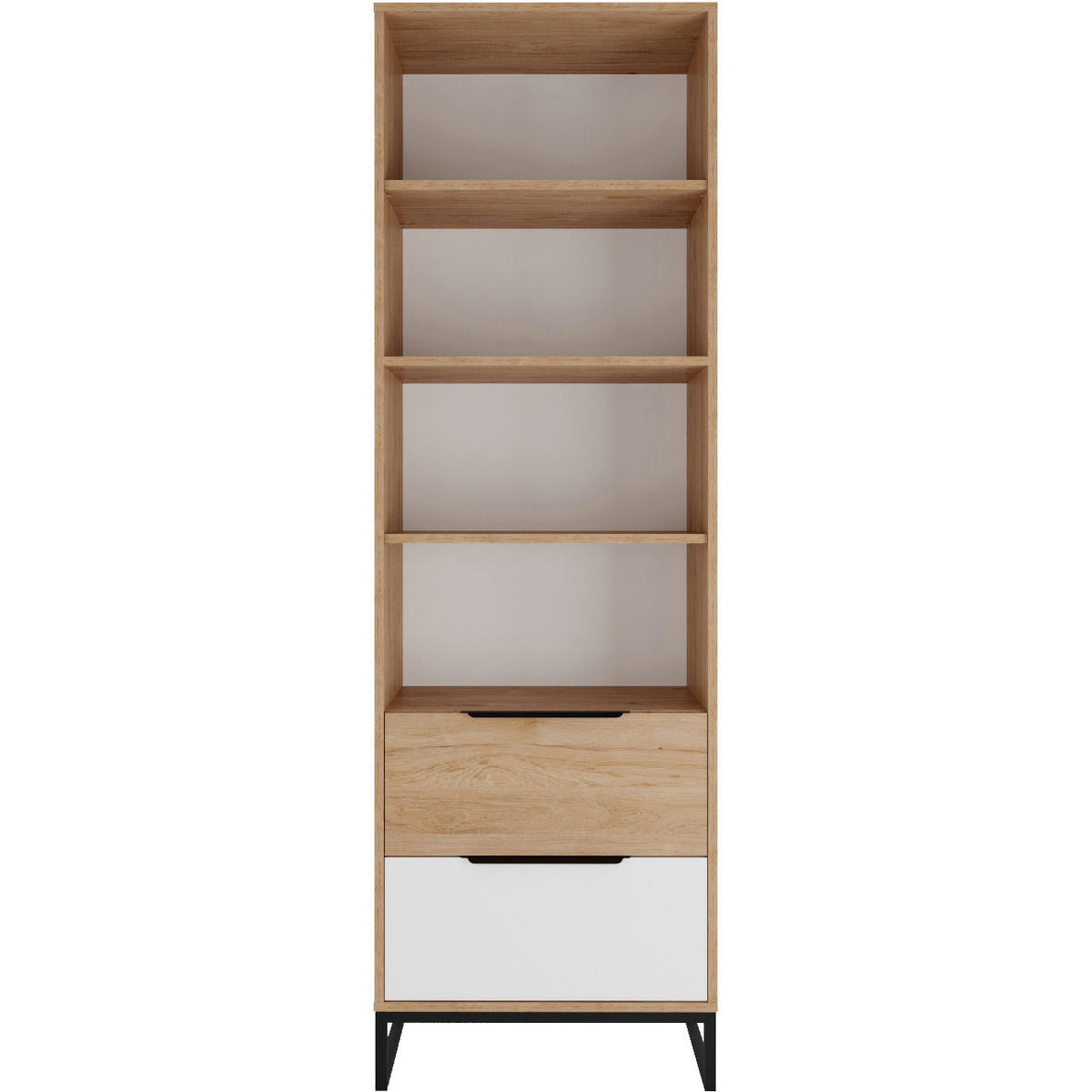 BÜCHERREGAL LANDRE 07 - Schwarz/Weiß, Holzwerkstoff (60/190/40cm)
