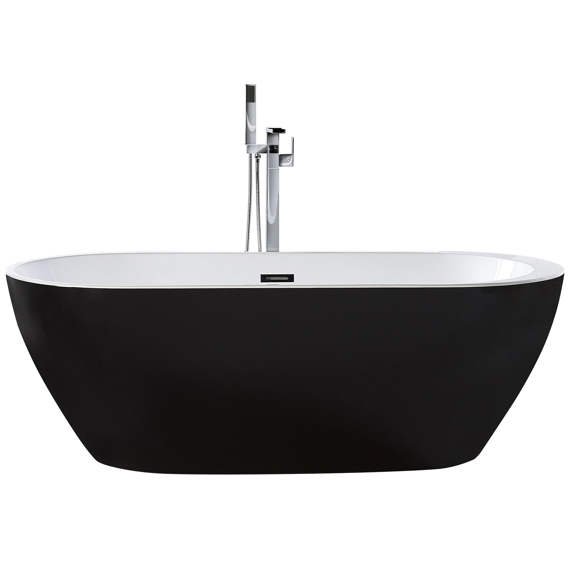 BADEWANNE FREISTEHEND 80x170x59 cm schwarz Nevis - Schwarz, Kunststoff (80/59/170cm) - Beliani