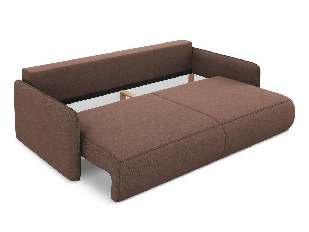 3-SITZER SOFA mit Schlaffunktion Strukturstoff Stoff Pink - Pink/Hellrosa, Kunststoff/Textil (216/86/105cm) - Makamii