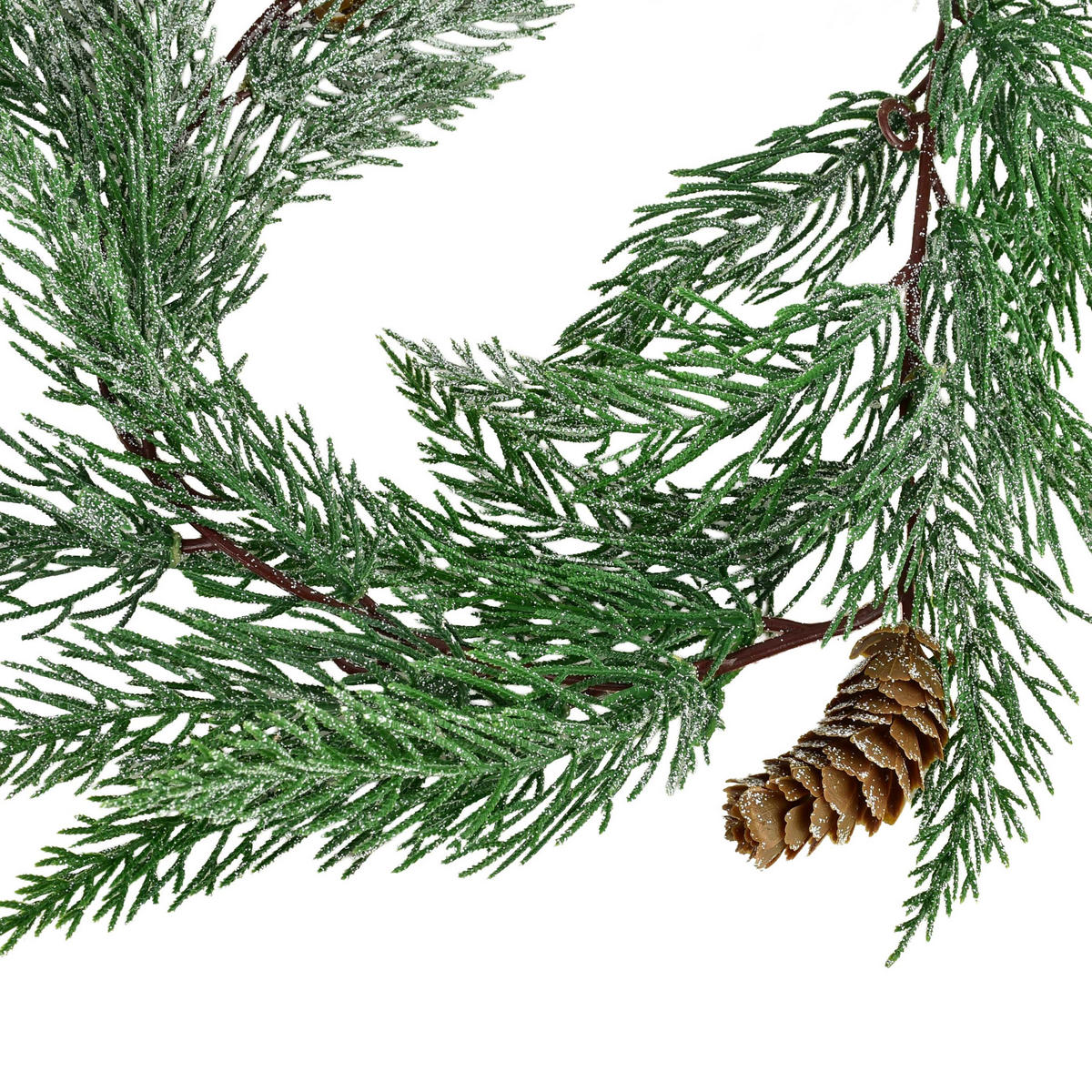 WEIHNACHTSGIRLANDE Viridis Grün 180cm Kunststoff, beschneit mit Zapfen - Grün, Kunststoff (180cm) - Mondex