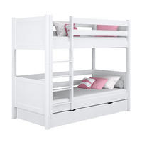 ETAGENBETT N02 mit Schublade Weiß 80/190 - Weiß, Naturmaterialien/Holz (80/190cm) - N-Wood