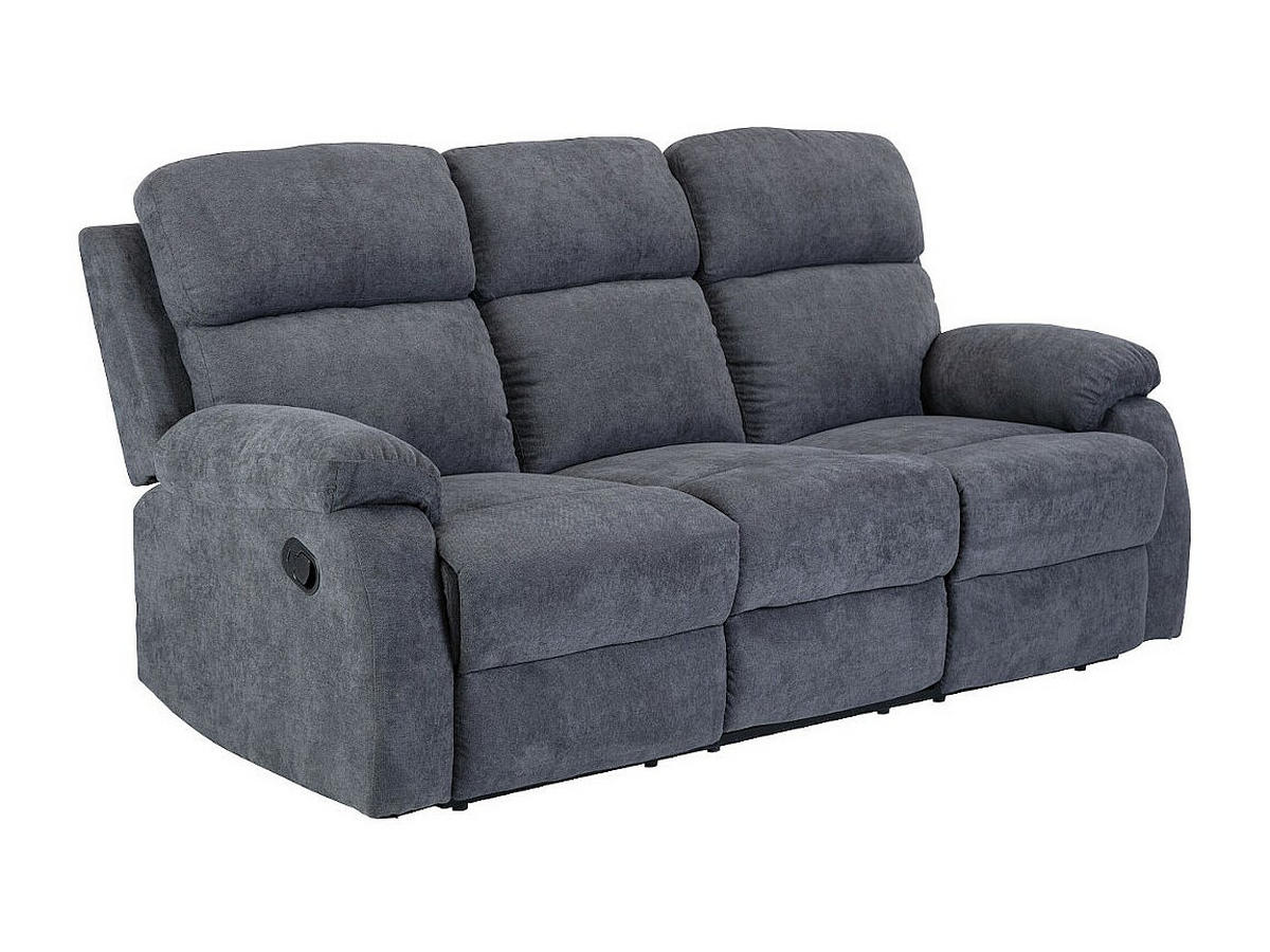 SOFAGARNITUR mit Relaxfunktion - 6 -Sitzer - Polyester - anthrazitgrau - TOLZANO - Anthrazit, Textil (201/100/96cm) - Vente-Unique