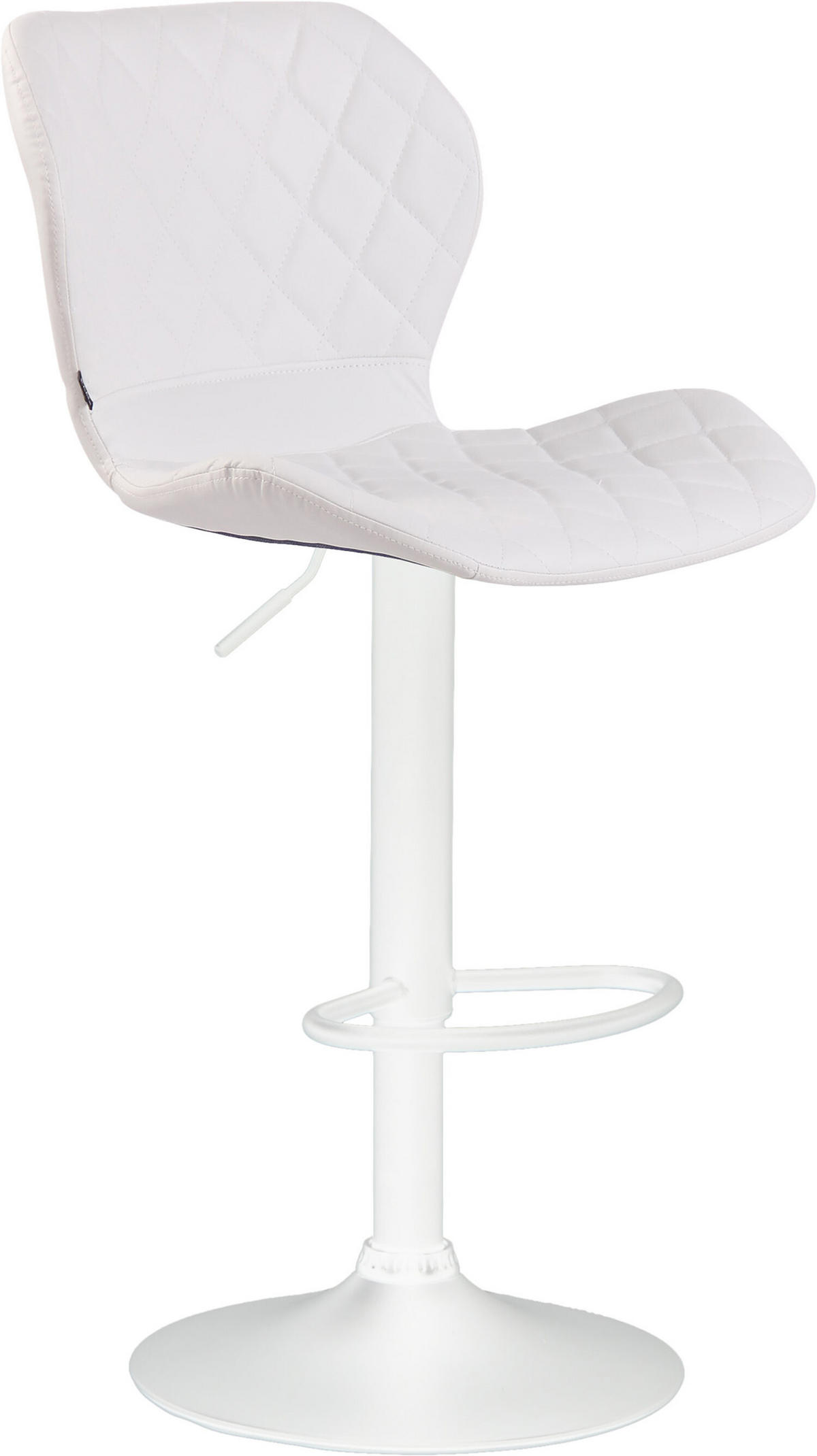 BARHOCKER Cora, Gestell weiß, Kunstleder Weiß - Weiß, Kunststoff/Textil (47/100/51cm) - TPFLiving