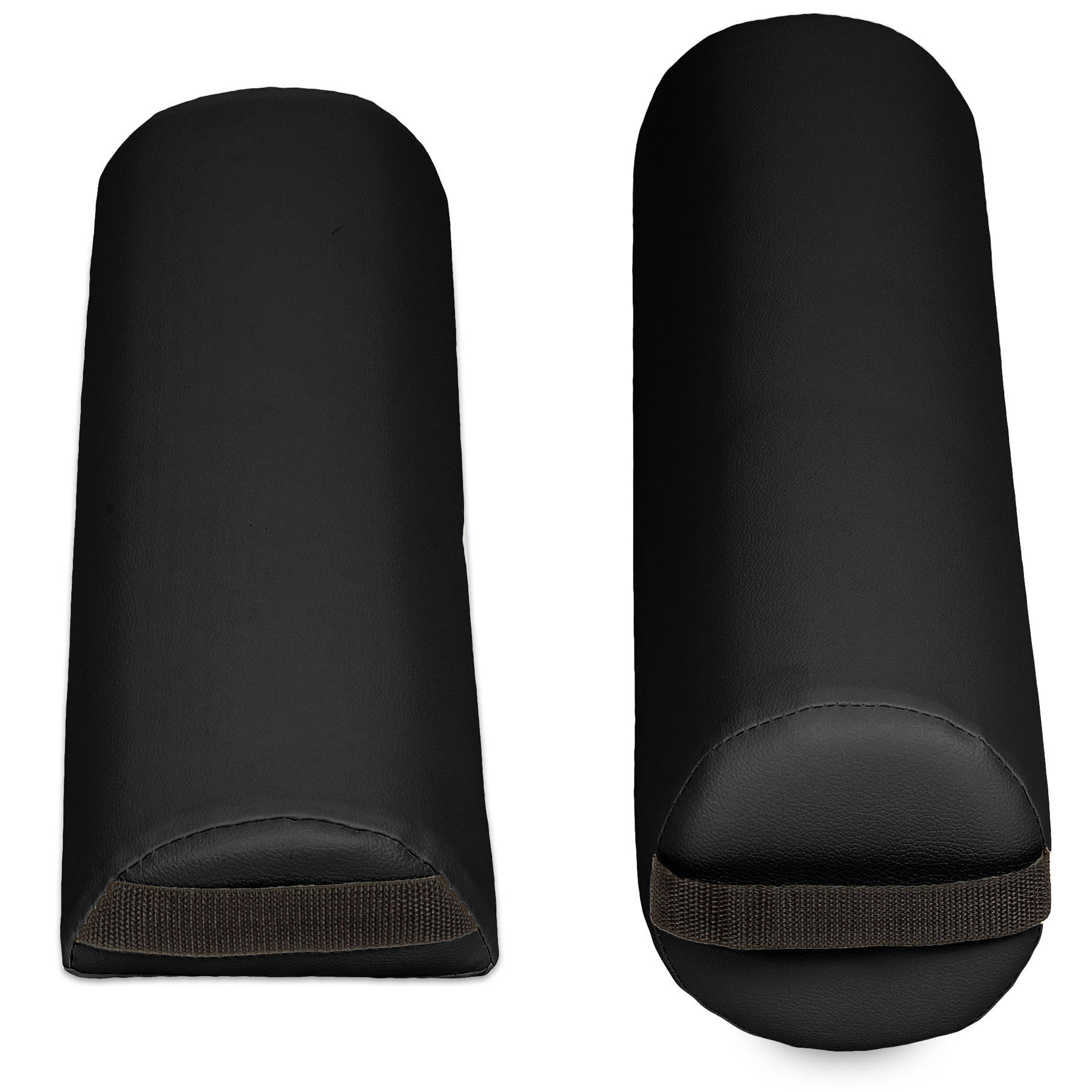 LAGERUNGSROLLEN-SET ,inklusive Tragegriffe und Reißverschluss,schwarz - Schwarz, Leder (8/64cm) - tectake