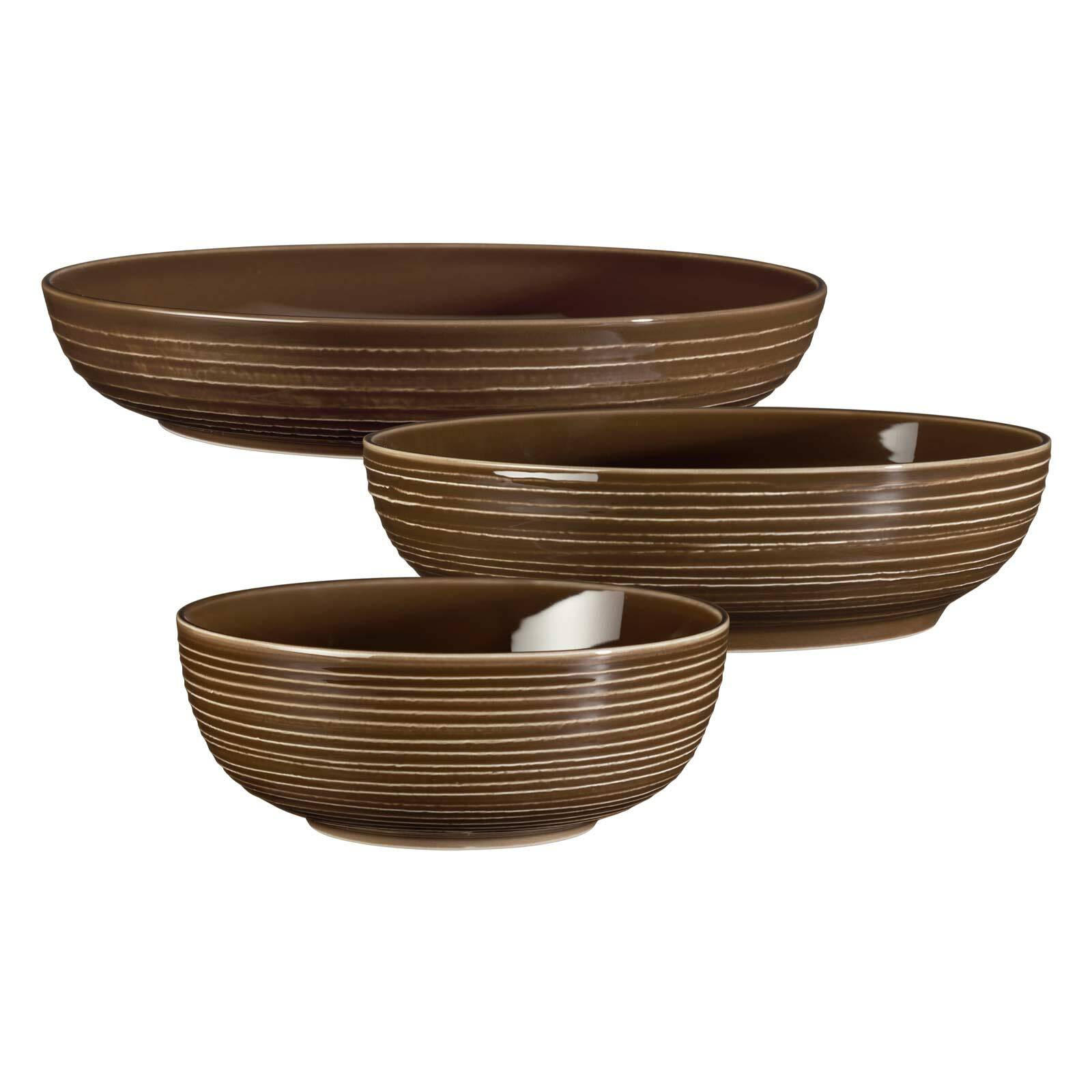 FOODBOWL SET Terra Erdbraun 3er Set - Braun, Keramik (1/1/1cm) - Seltmann Weiden