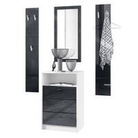 GARDEROBE Pino Schwarz Hochglanz - Schwarz Hochglanz, Holzwerkstoff (135/190/36cm) - Vladon