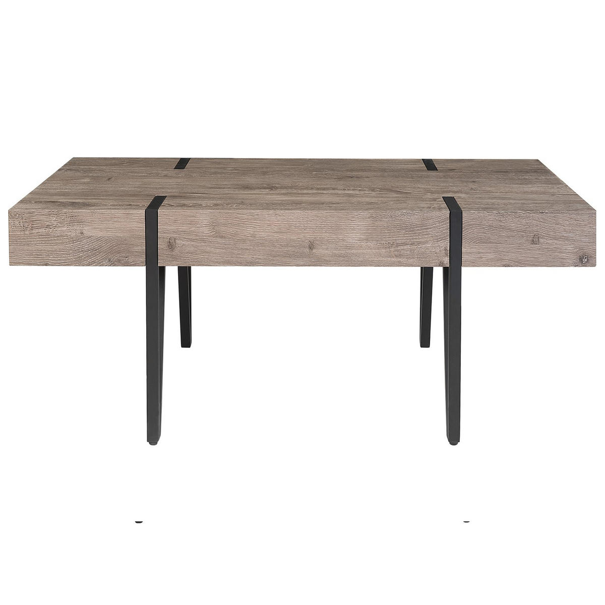COUCHTISCH dunkler Holzfarbton rechteckig 60/100 cm Adena - Dunkelbraun/Schwarz, Holzwerkstoff (100/60/43cm) - Beliani
