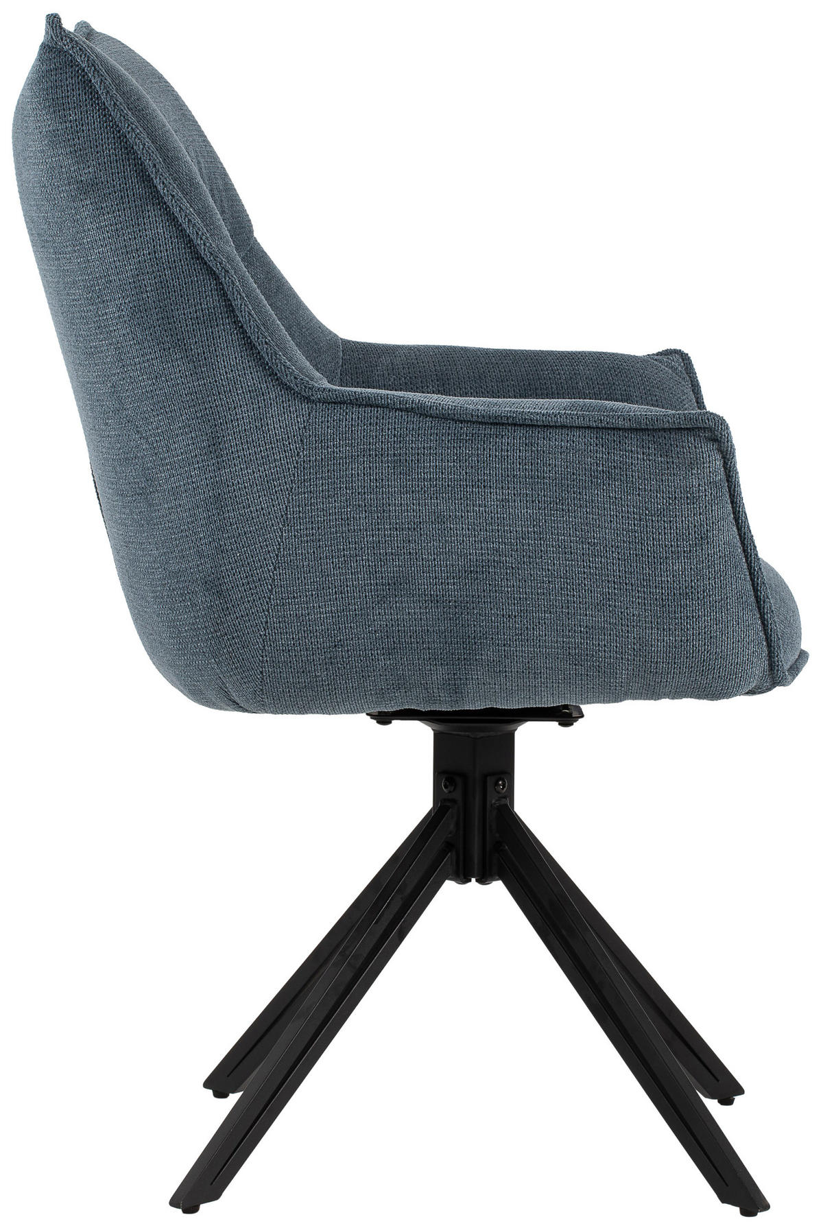 DININGSESSEL Ginosa blau drehbar - Blau/Schwarz, Textil/Metall (62/90/66cm) - Mr. Deko