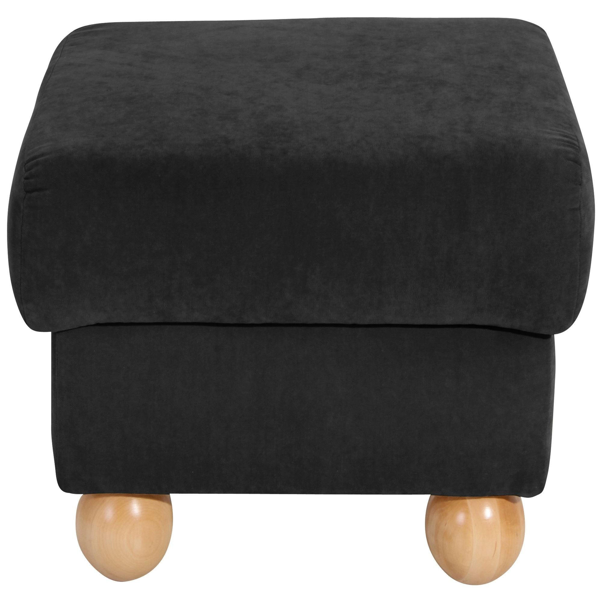 HOCKER Kasha Bezug Veloursstoff Buche natur / schwarz - Buchefarben/Schwarz, Kunststoff (54/48/54cm) - 58aufmkessel