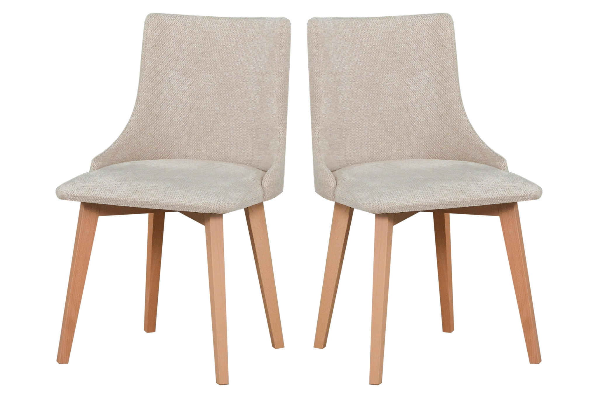STUHL 2er MONTI 5 , natur buche - Buchefarben/Creme, Holz (45/94/40cm) - Leaf Design