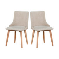 STUHL 2er MONTI 5 , natur buche - Buchefarben/Creme, Holz (45/94/40cm) - Leaf Design
