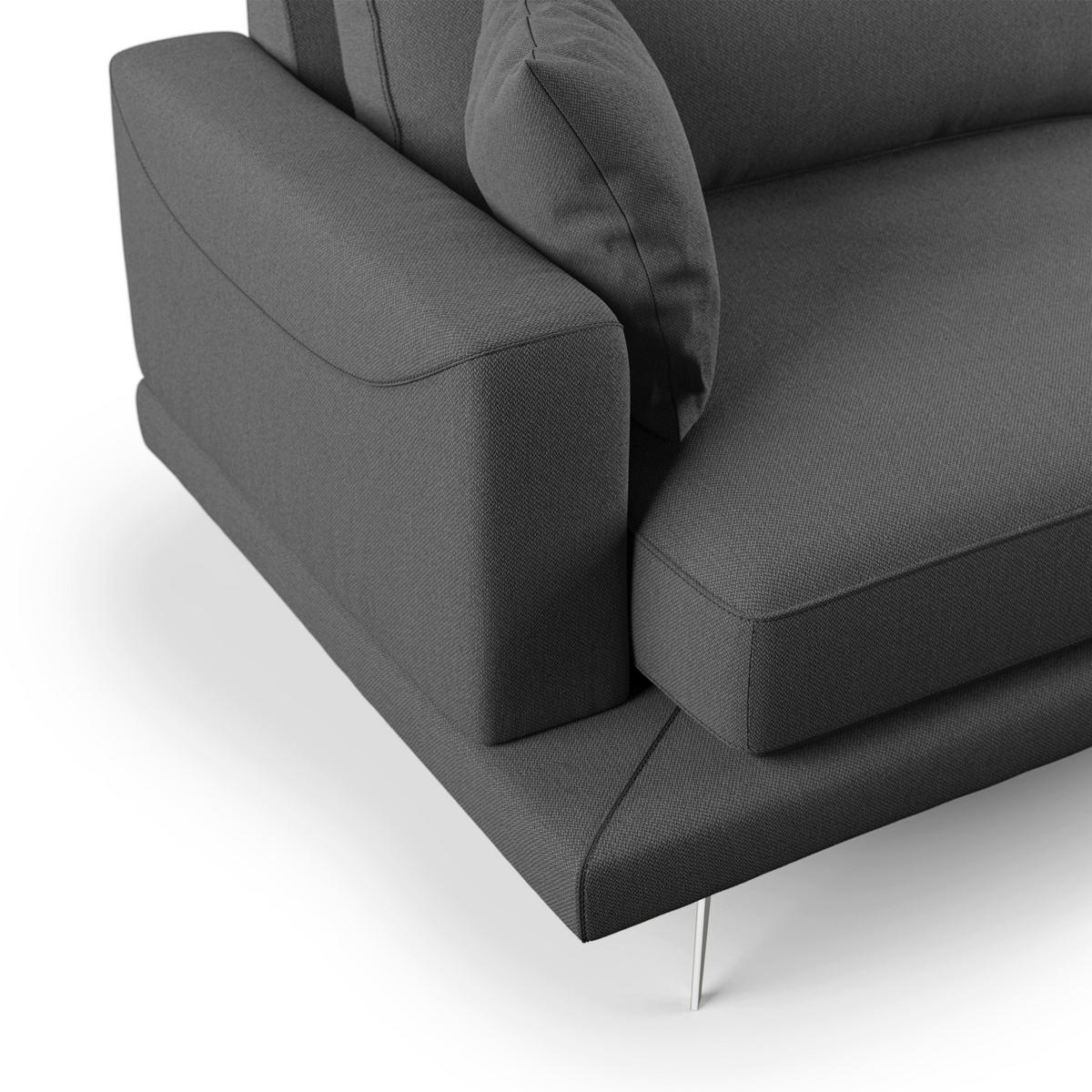 LINEARSOFA Dorian - Anthrazit, Textil (198/88/93cm) - Divani.store