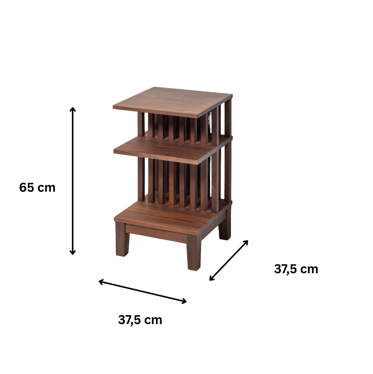 NACHTTISCH Celine 2er Set, Walnuss - Braun, Holz (37.5/65/37.5cm) - WOODEK