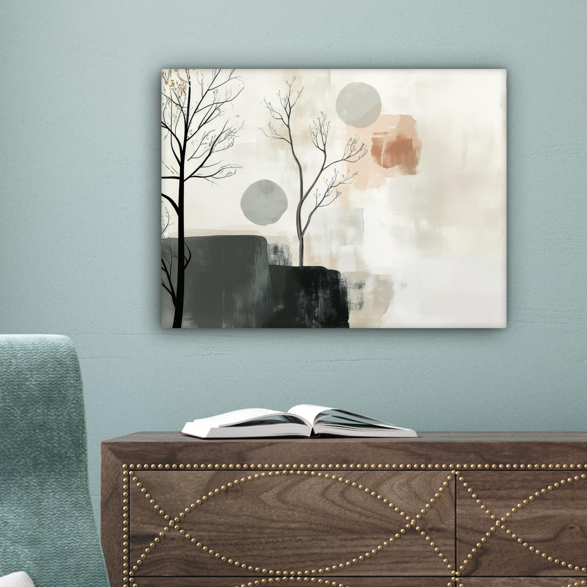 LEINWANDBILD Wabi sabi - Beige - Pflanze 40x30 cm - Sandfarben, Textil (40/30cm) - MuchoWow